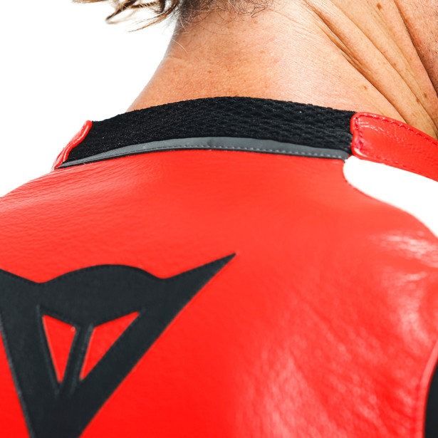 Dainese Sportiva Leather Jacket Black-Matt/Lava-Red/White : Delivery in 5 days